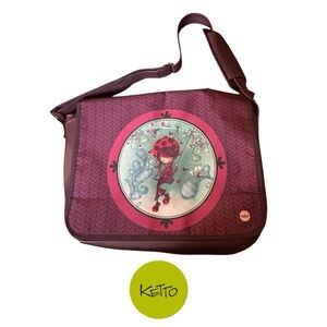🇨🇦 Whimsical “La Picotée” Purple Messenger Bag by Ketto